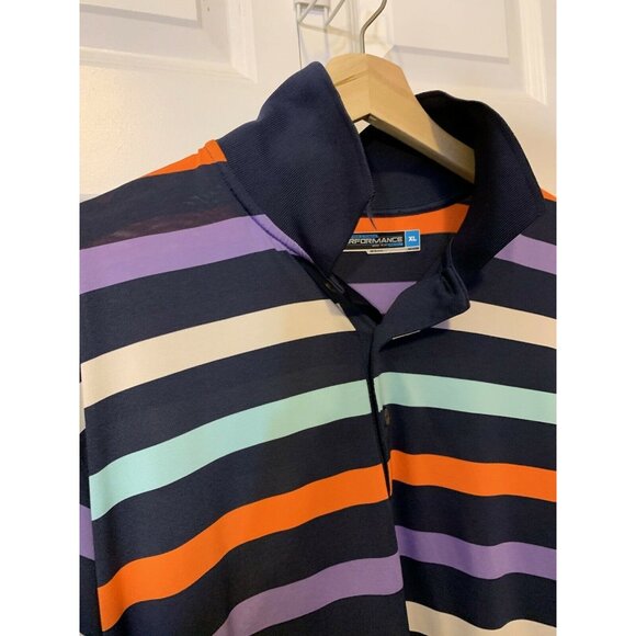 Roundtree & Yorke Performance polo Men’s‎ Sz XL Striped Multicolor - Picture 3 of 8